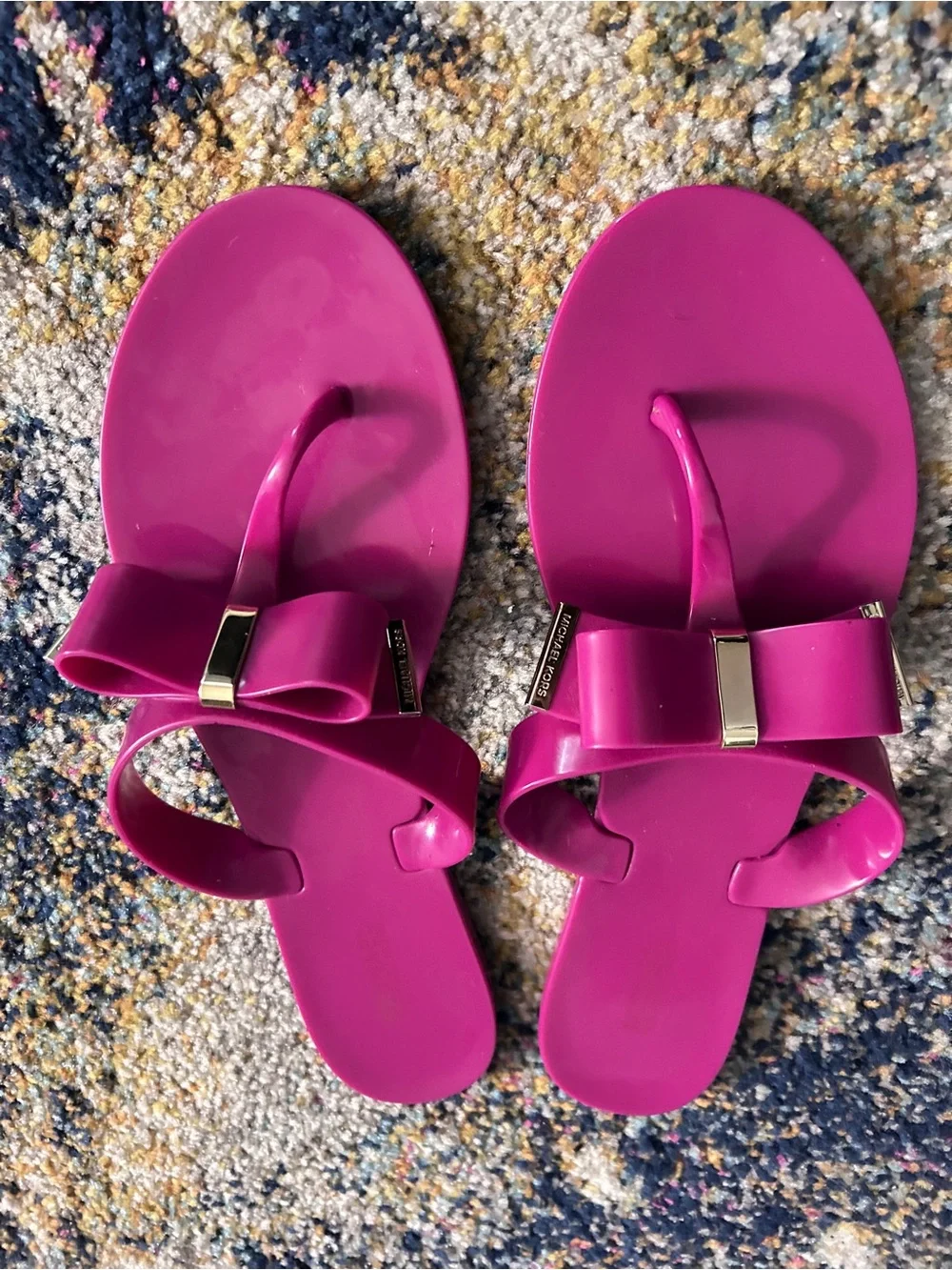 Michael Kors Hot Pink Bow Thong Sandals